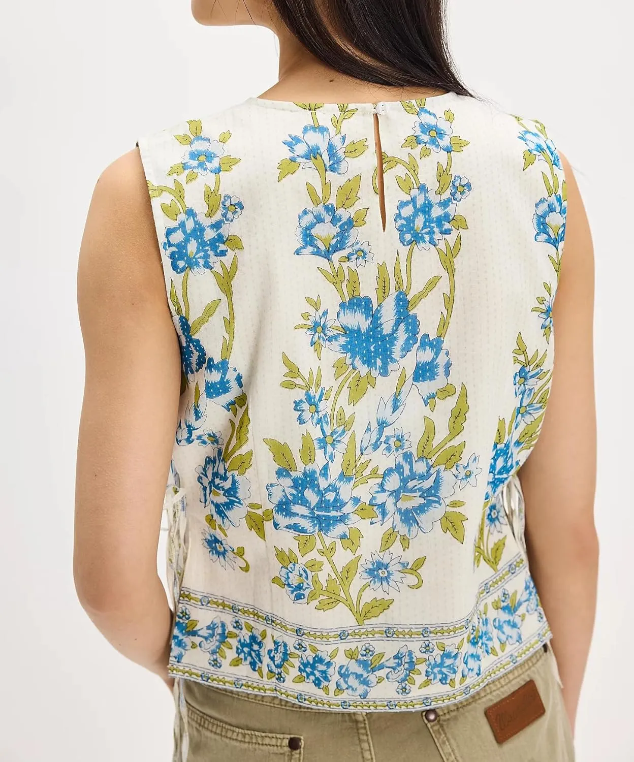 Womens Side Tie Top Vest Shirts Sleeveless Y2 Going Out Camisole Summer Cami Aesthetic Square Neck Boxy Tank Tops
