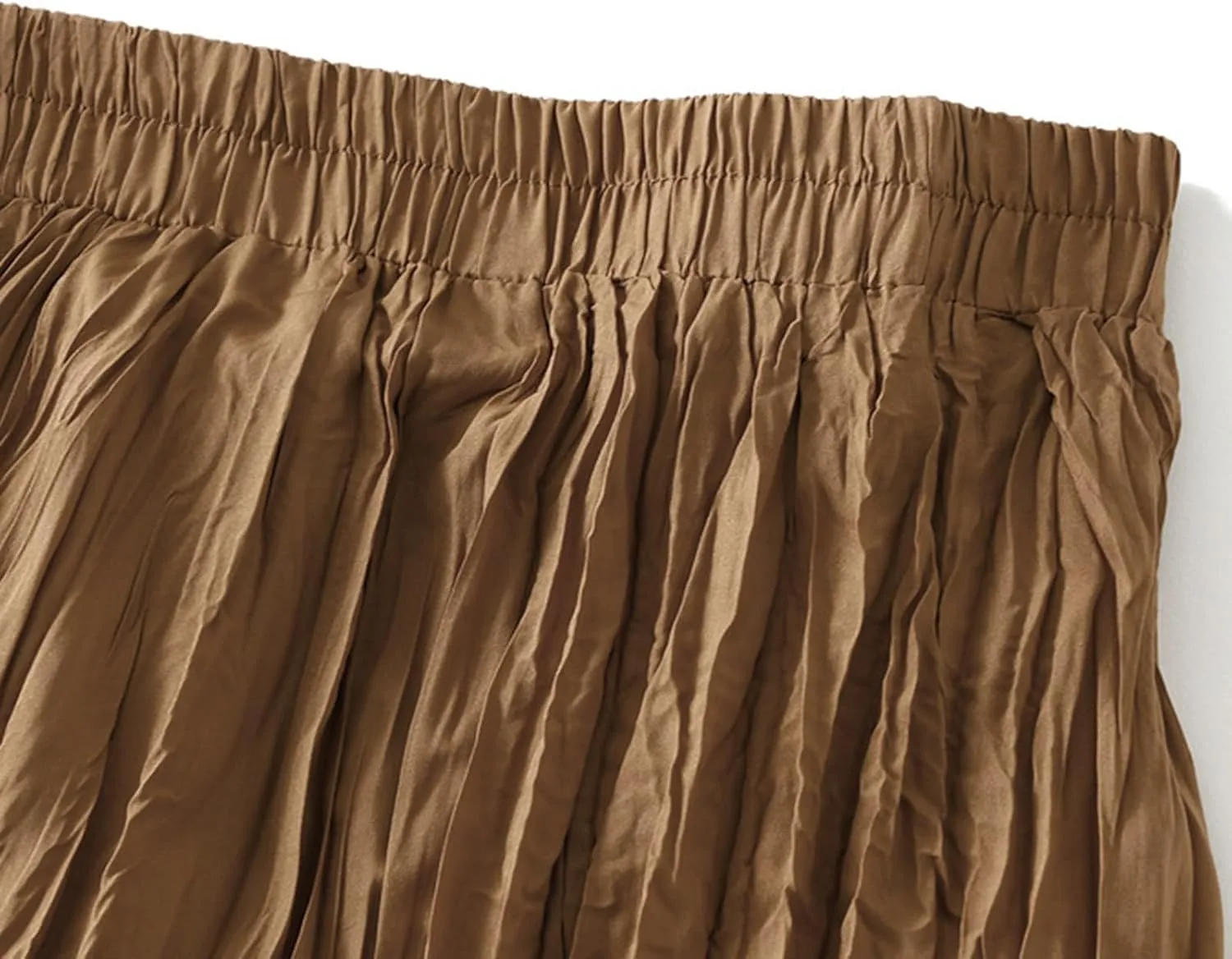 Women's Solid Color High Waist Flowing Pressed Pleated Skirt Large Slimming Pleated A Line Skirt Plus Size Loose Fit