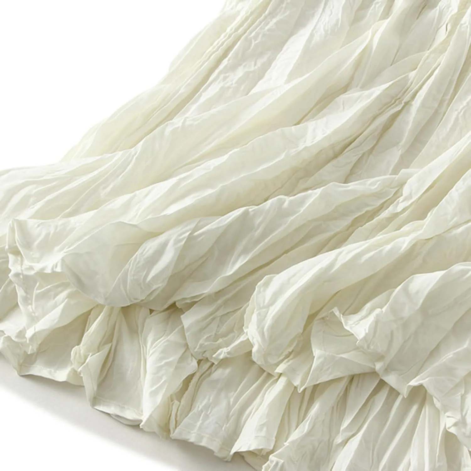 Women's Solid Color High Waist Flowing Pressed Pleated Skirt Large Slimming Pleated A Line Skirt Plus Size Loose Fit