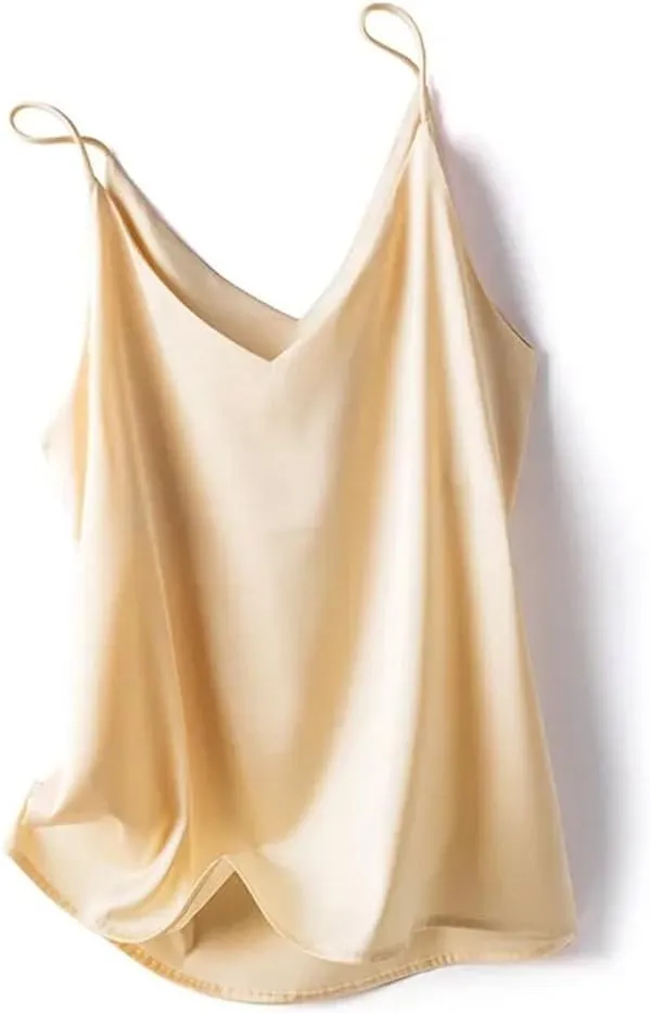 Women's Spring Summer Silk Camisole Satin Tank Top