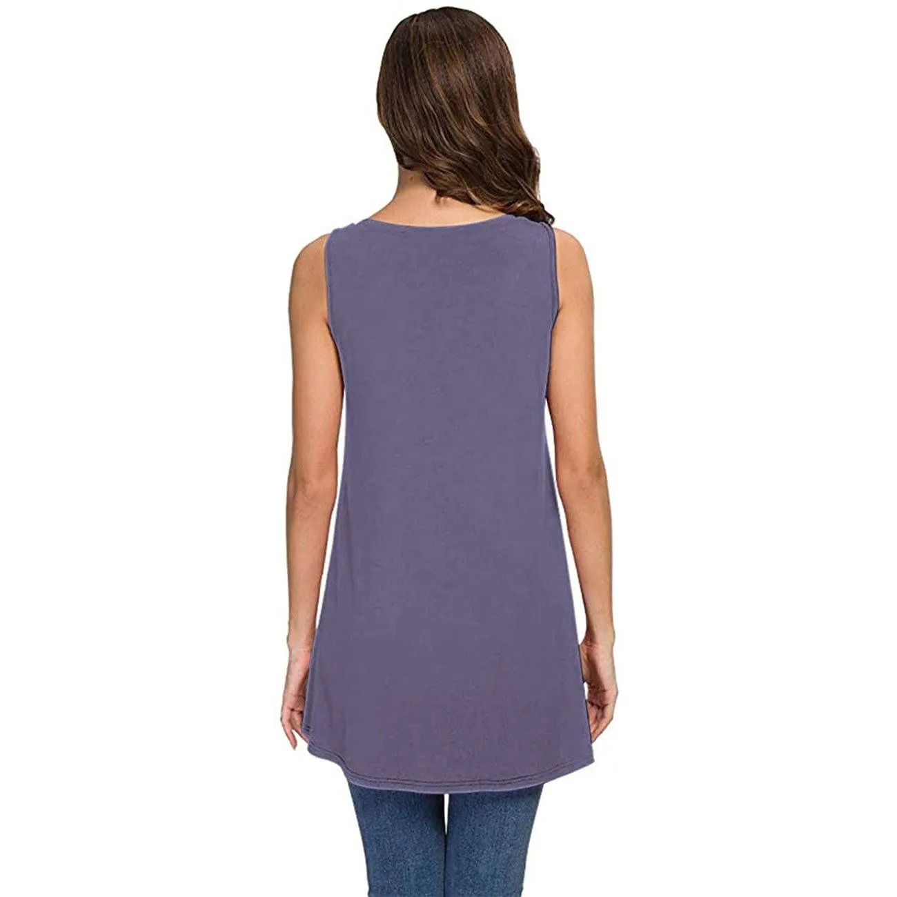 Women's Summer Casual Sleeveless V-Neck T-Shirt Tunic Blouse Tank Tops