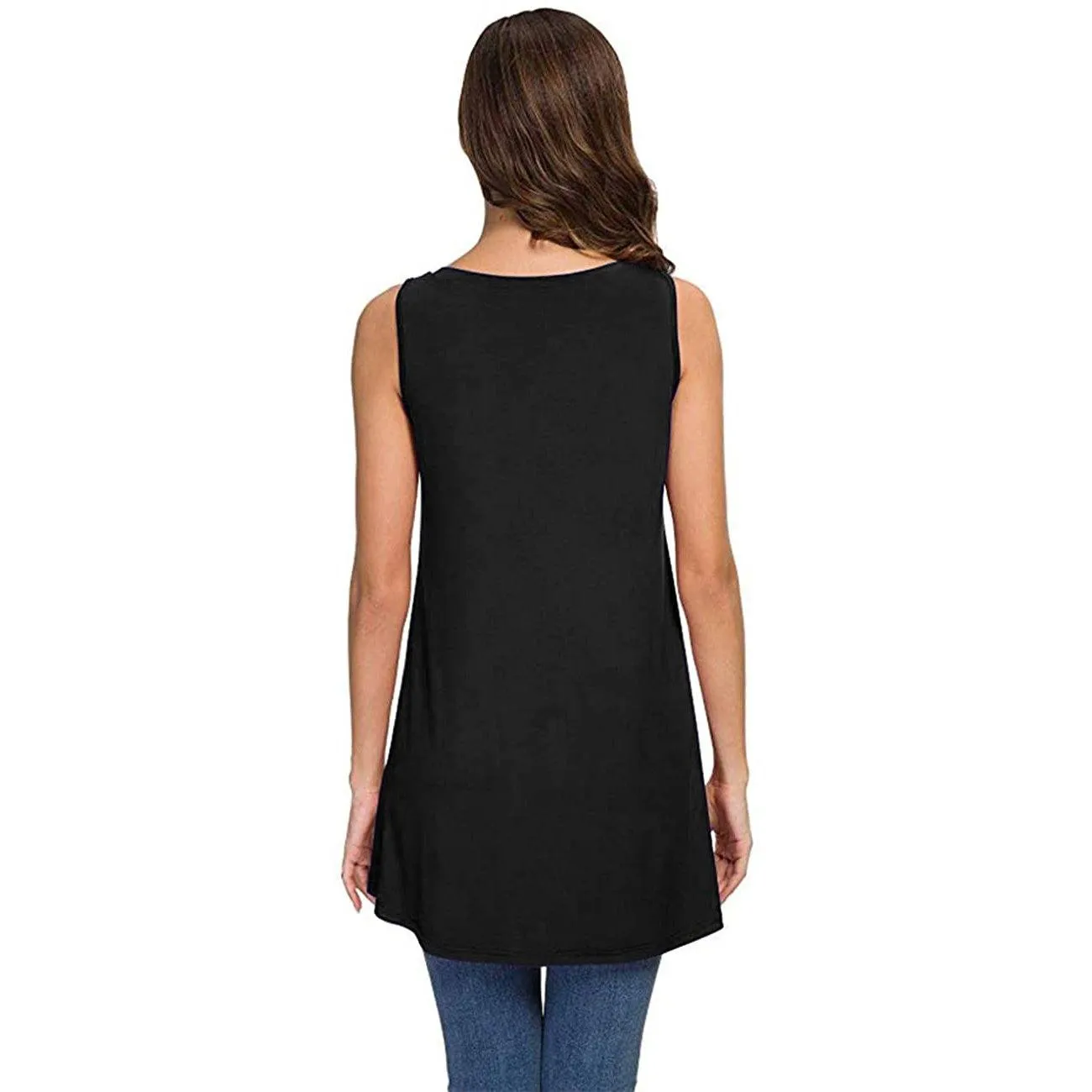 Women's Summer Casual Sleeveless V-Neck T-Shirt Tunic Blouse Tank Tops