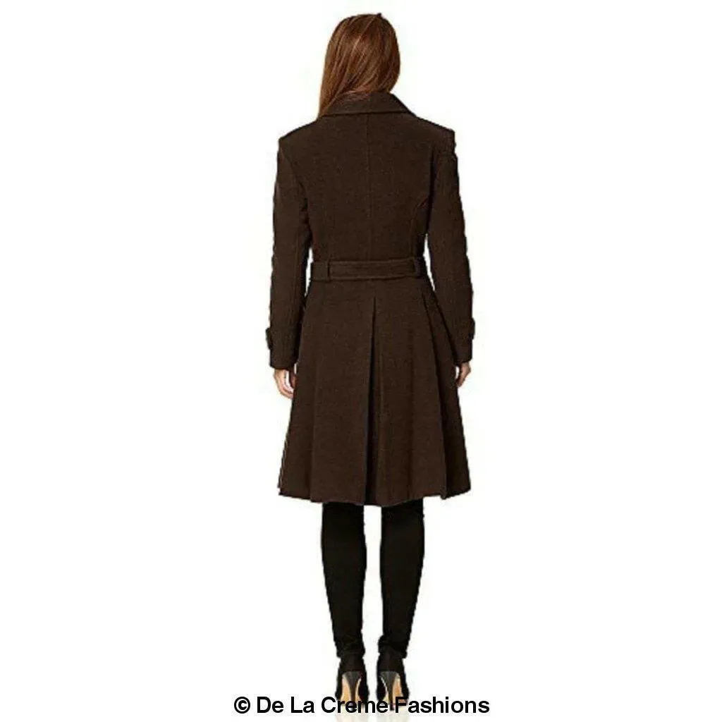 Wool Blend Double Breasted Coat