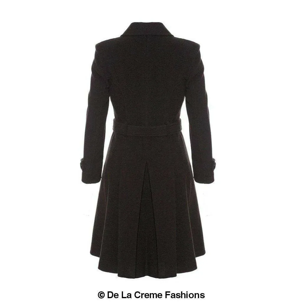 Wool Blend Double Breasted Coat