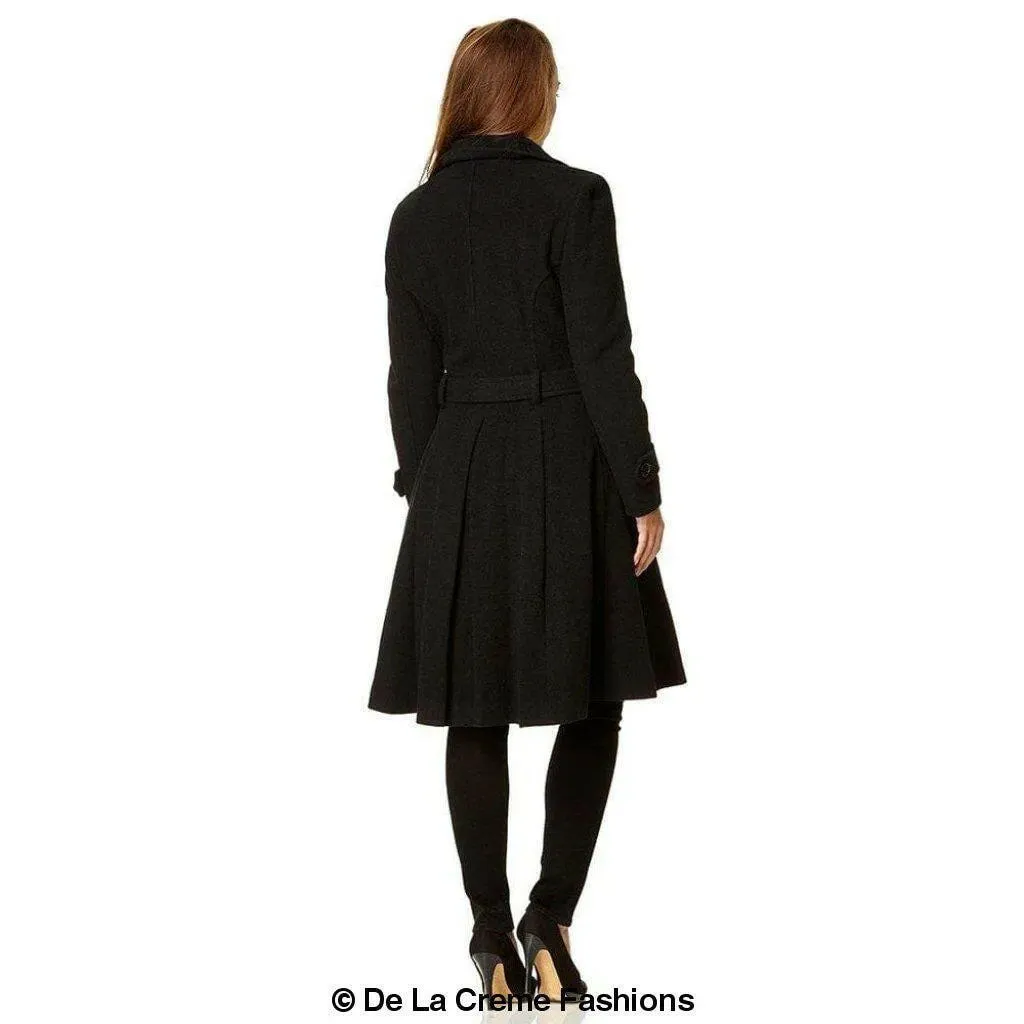 Wool Blend Double Breasted Coat