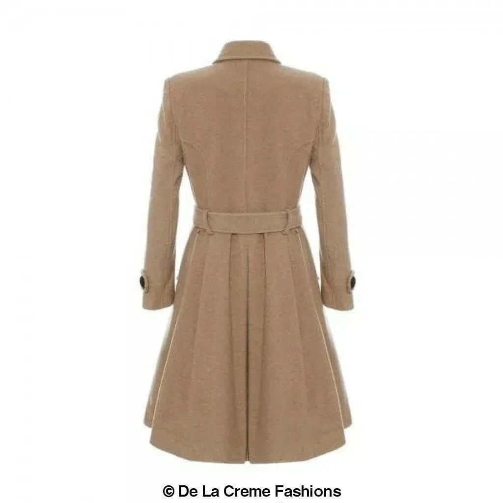Wool Blend Double Breasted Coat