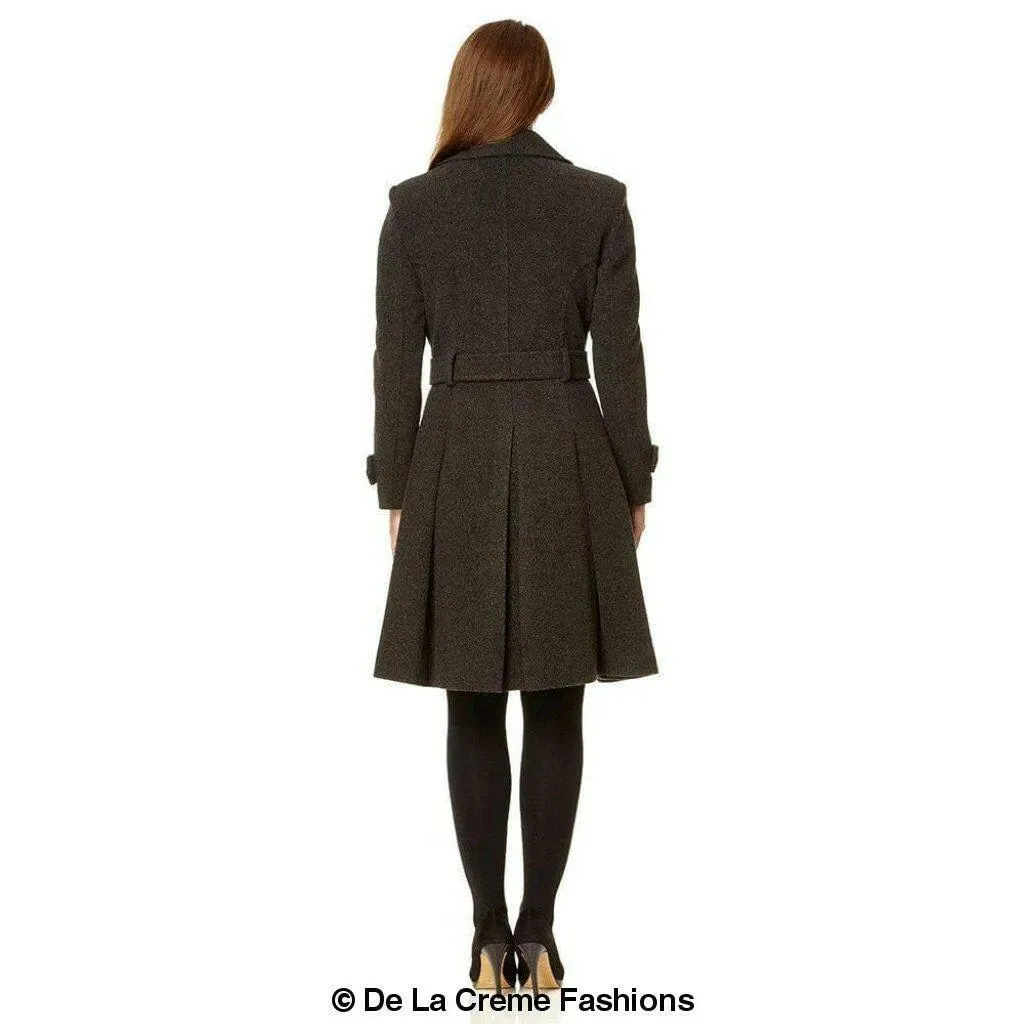 Wool Blend Double Breasted Coat