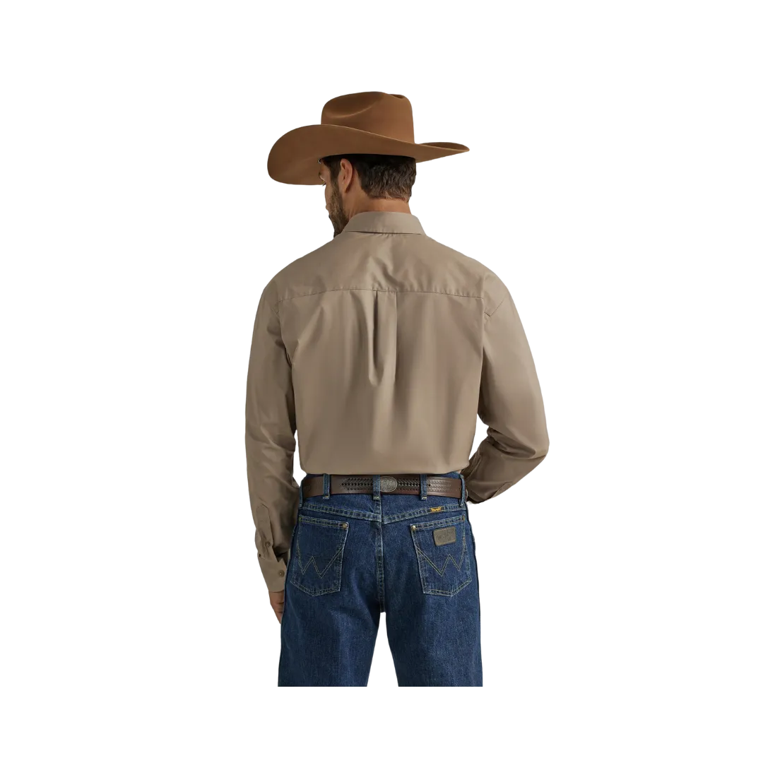 Wrangler Men's George Strait Collection Tan Button Down Shirt