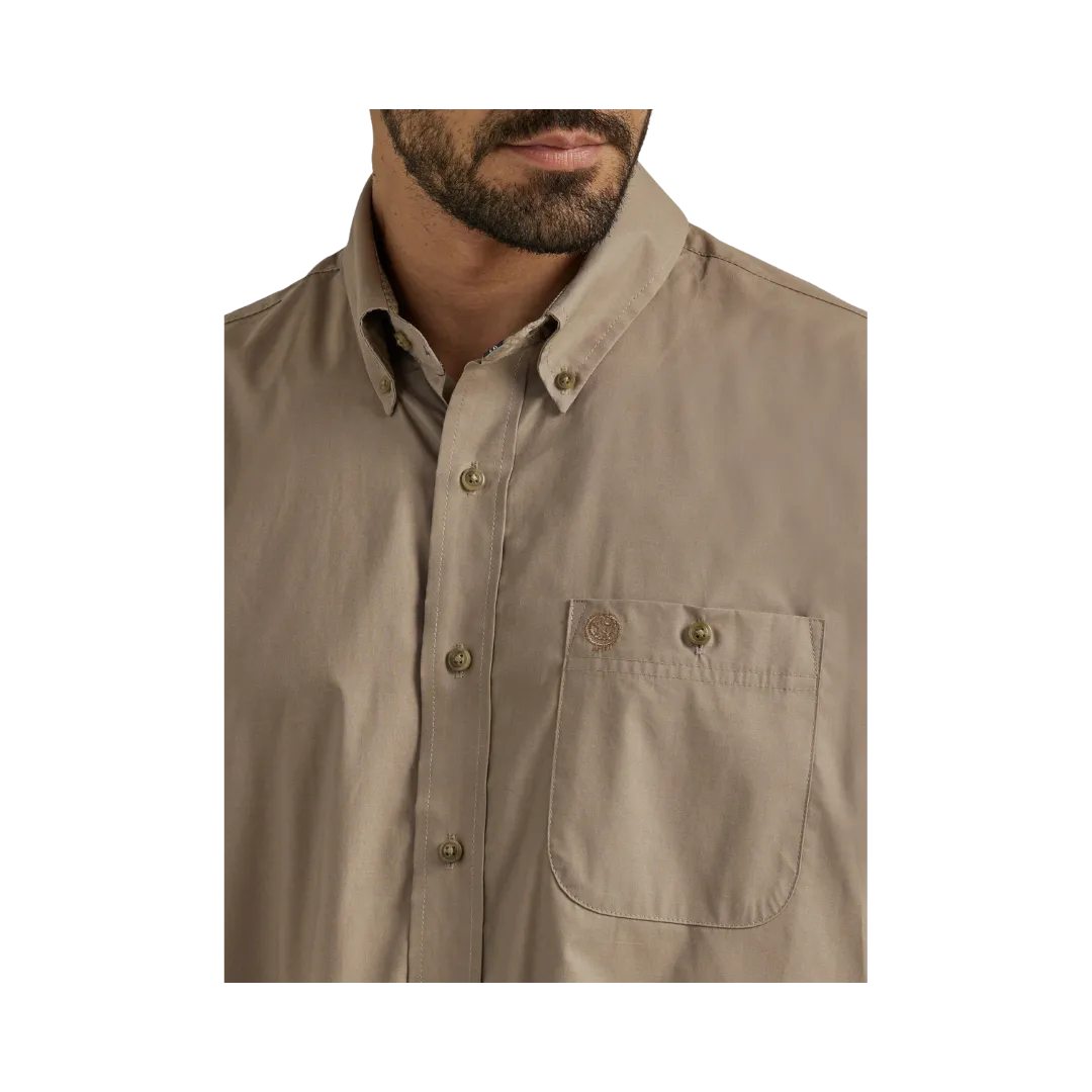 Wrangler Men's George Strait Collection Tan Button Down Shirt